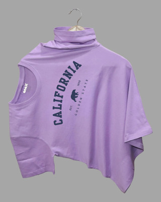 DRIPTHREAD Typography Men Round Neck Purple T-Shirt