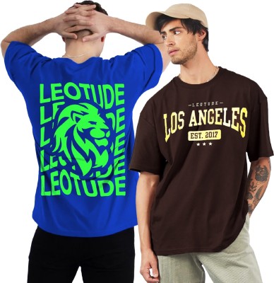 Leotude Printed Men Round Neck Multicolor T-Shirt