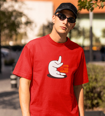 Special Trend Hub Graphic Print Men Round Neck Reversible Red T-Shirt