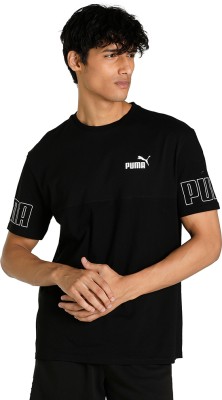 PUMA Solid Men Crew Neck Black T-Shirt