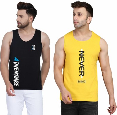 Cryptic Printed Men Scoop Neck Black, Yellow T-Shirt