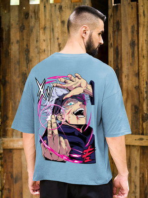 TODAYTREND Printed Men Round Neck Light Blue T-Shirt