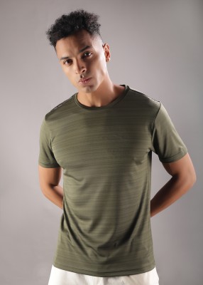 Force NXT Solid Men Round Neck Green T-Shirt