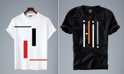 stylesmyth Self Design Men Round Neck Multicolor T-Shirt