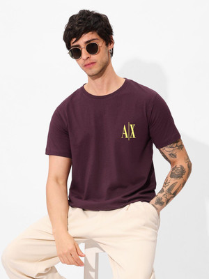 sms creation Typography Men Round Neck Maroon T-Shirt