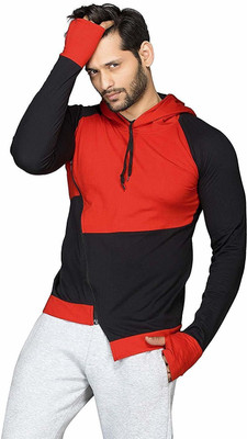 clickwell Solid, Colorblock Men Hooded Neck Silver T-Shirt