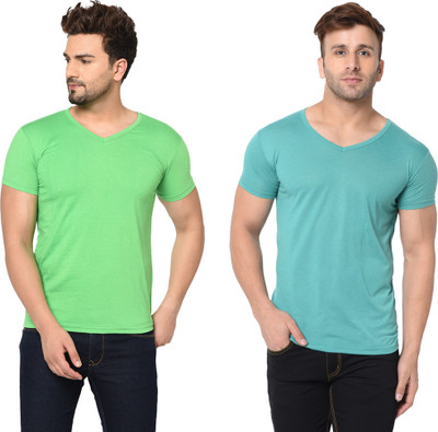 Adorbs Trend Solid Men V Neck Multicolor T-Shirt