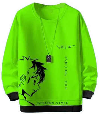 cnw Graphic Print Men Round Neck Light Green T-Shirt