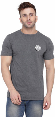 Lawful Casual Printed Men Round Neck Grey T-Shirt