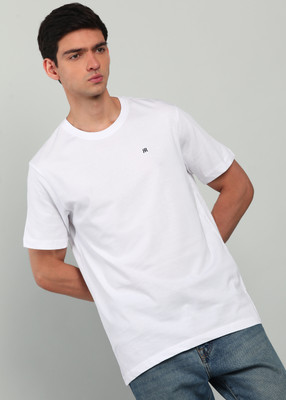 Raymond Solid Men Round Neck White T-Shirt