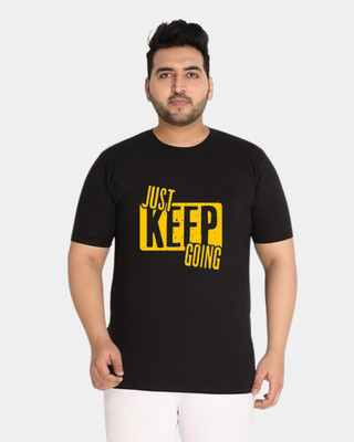 KIXO PLUS Graphic Print Men Round Neck Black T-Shirt