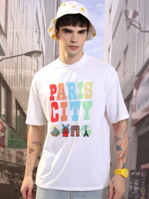 KETCH Printed, Typography Men Round Neck White T-Shirt