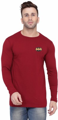 BEYOU FASHION Solid Men Round Neck Maroon T-Shirt