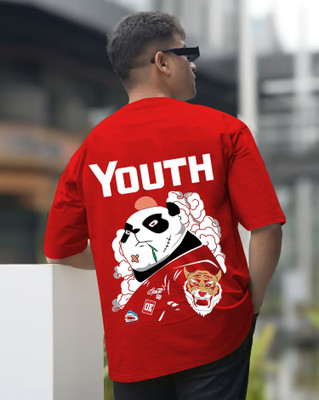 TEESHACK Printed Men Round Neck Red T-Shirt