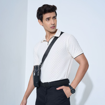 Peregrine by Pantaloons Printed Men Round Neck White T-Shirt