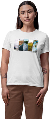 Fighterhero Printed Women Round Neck White T-Shirt