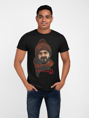 HopOffer Printed, Typography Men Round Neck Black T-Shirt