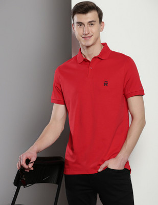 TOMMY HILFIGER Solid Men Polo Neck Red T-Shirt