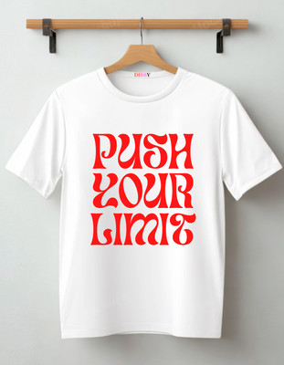 DIBBY Printed Men Round Neck White T-Shirt
