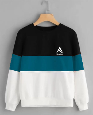 Kroptee Colorblock Women Round Neck Multicolor T-Shirt