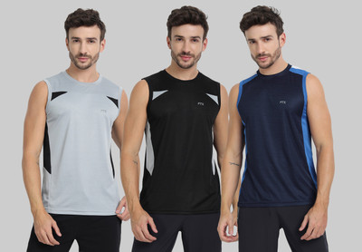 FTX Colorblock Men Round Neck Multicolor T-Shirt