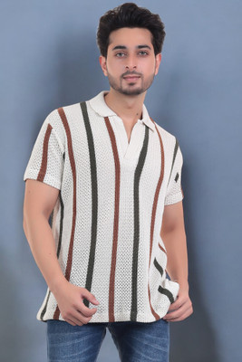 LWALS Printed Men Polo Neck Multicolor T-Shirt