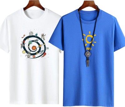 KIDDY STAR Graphic Print Men Round Neck Multicolor T-Shirt