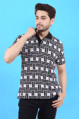 LWALS Printed Men Polo Neck Multicolor T-Shirt