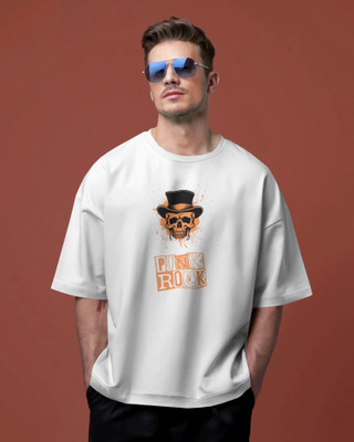 Dhukeri Arts Graphic Print Men Round Neck White T-Shirt