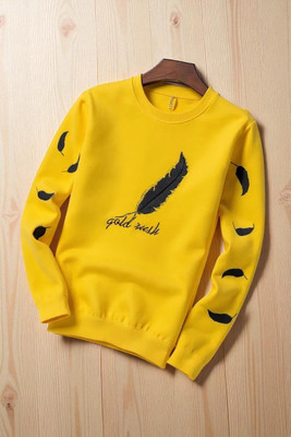 Autna Printed Men Round Neck Yellow T-Shirt