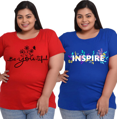 Elite soul Printed Women Round Neck Multicolor T-Shirt
