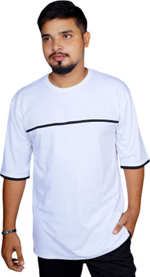Ajworld Solid Men Round Neck White T-Shirt