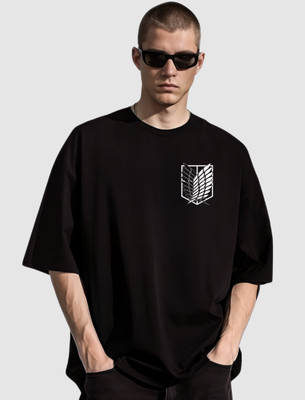 LYNX CLUB Graphic Print, Self Design Men Round Neck Black T-Shirt