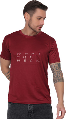 Shiv Junction Printed Men Round Neck Maroon T-Shirt