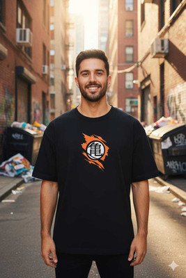 WOLF CLOTHING Graphic Print Men Round Neck Black T-Shirt