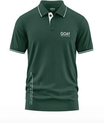 Warriorworld Printed Men Polo Neck Green T-Shirt