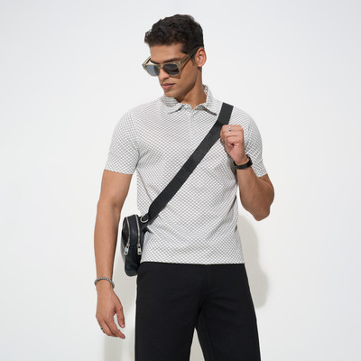 Peregrine by Pantaloons Printed Men Round Neck White T-Shirt