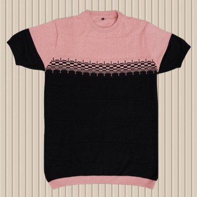 zanskarman Solid Men Polo Neck Purple T-Shirt