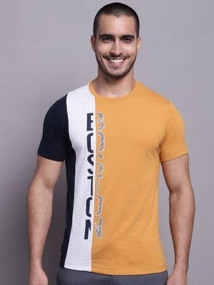 CANTABIL Typography Men Round Neck Yellow T-Shirt