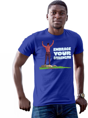 Fighterhero Printed Men Round Neck Blue T-Shirt