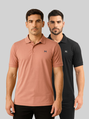 Force NXT Solid Men Polo Neck Multicolor T-Shirt