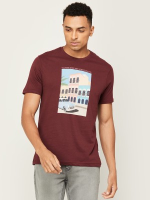 Fame Forever by Lifestyle Printed Men Round Neck Maroon T-Shirt
