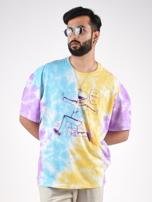 ComicSense Printed, Tie & Dye Men Crew Neck Multicolor T-Shirt