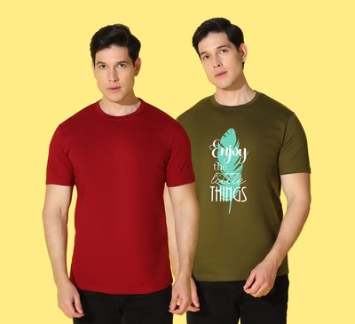 WOOSTRO Typography Men Round Neck Multicolor T-Shirt