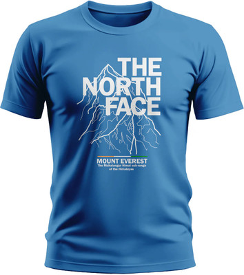 Warriorworld Printed Men Round Neck Blue T-Shirt