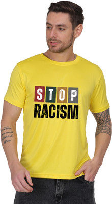 GetBling Typography Men Round Neck Yellow T-Shirt