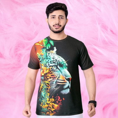 UD FABRIC Graphic Print Men Round Neck Black T-Shirt
