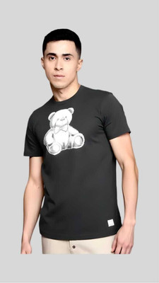 Royal Creations By Rv Printed Men Round Neck Black, White T-Shirt