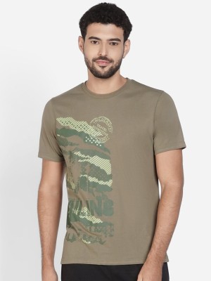 Wildcraft Printed Men Round Neck Green T-Shirt