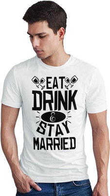 Seek Buy Love Printed Men Round Neck White T-Shirt